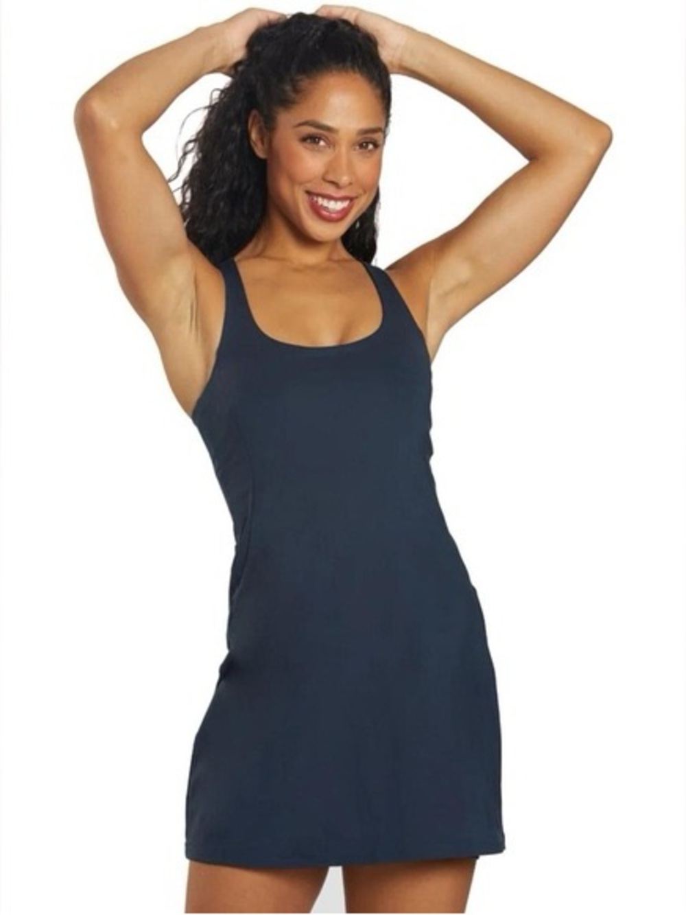 Girlfriend Collective Paloma Athletic Dress in Midnight Blue
